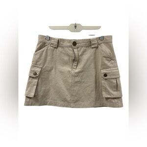 Princess Polly Beige Mini Cargo Skirt. 100% Cotton.